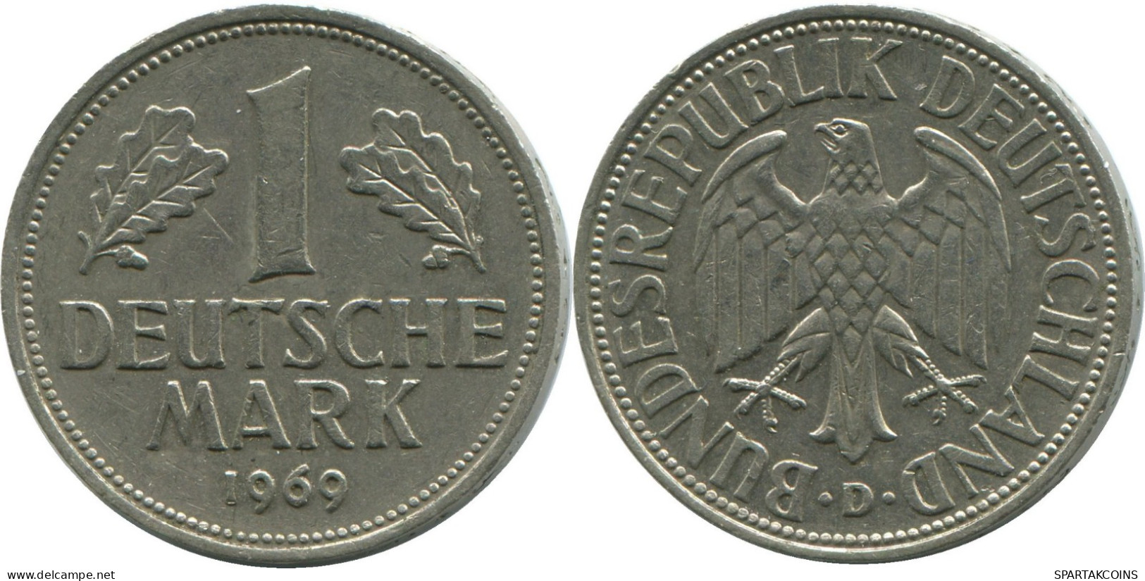 1 DM MARK 1969 D BRD ALEMANIA Moneda GERMANY #DE10407.5.E.A - 1 Mark