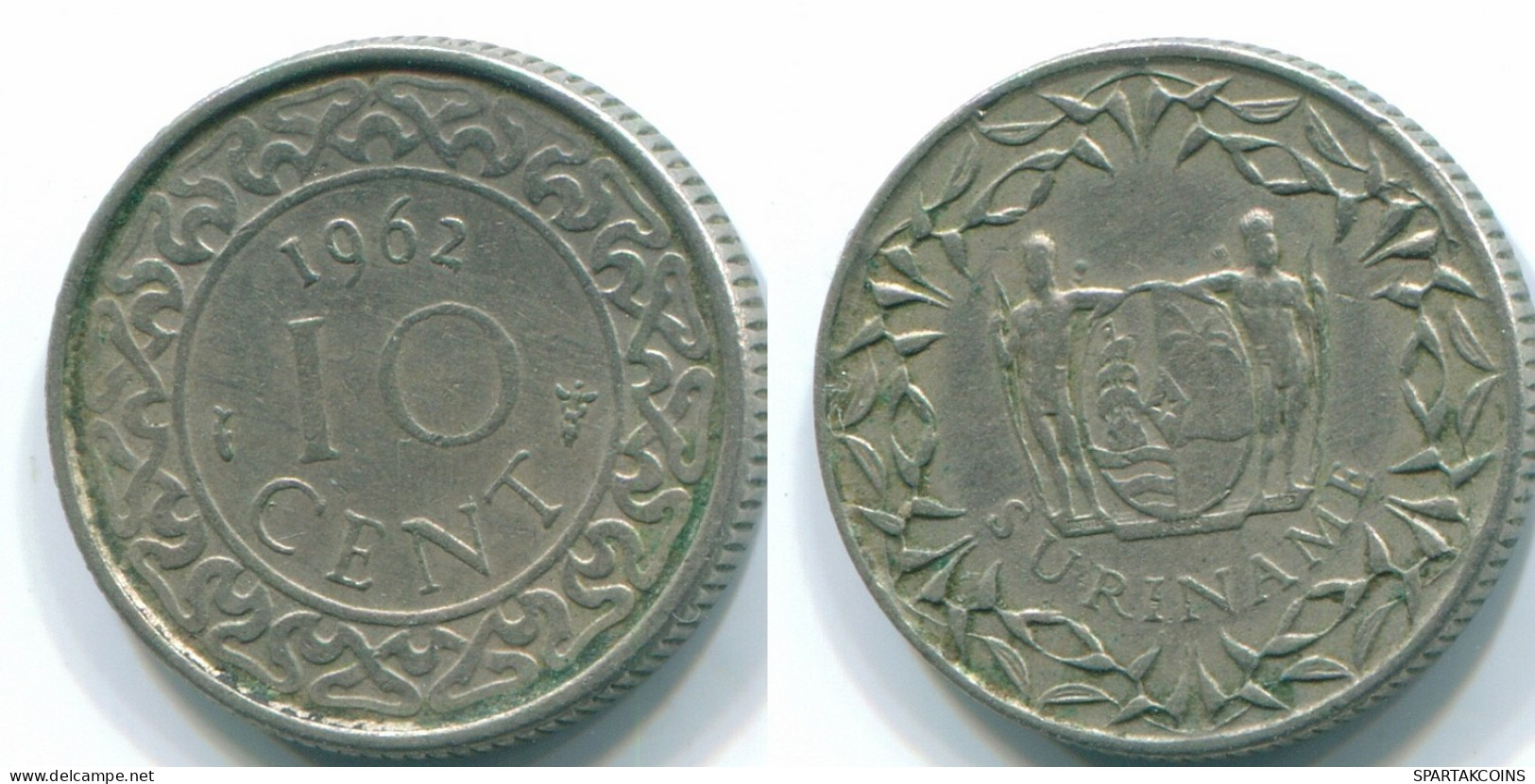 10 CENTS 1962 SURINAM NIEDERLANDE Nickel Koloniale Münze #S13171.D.A - Surinam 1975 - ...