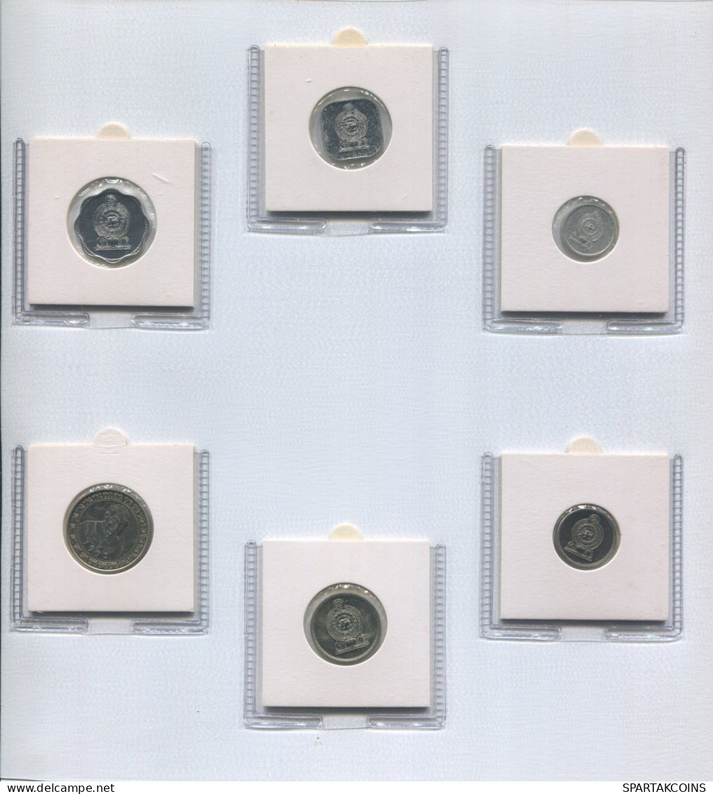 SRI LANKA 1975-2001 Coin SET 1. 5. 10. 25. 50 CENTS. 1 RUPEE UNC #SET1177.5.U.A - Sri Lanka (Ceylon)