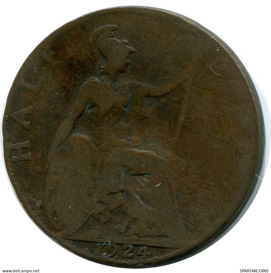 HALF PENNY 1924 UK GROßBRITANNIEN GREAT BRITAIN Münze #AZ592.D.A - C. 1/2 Penny