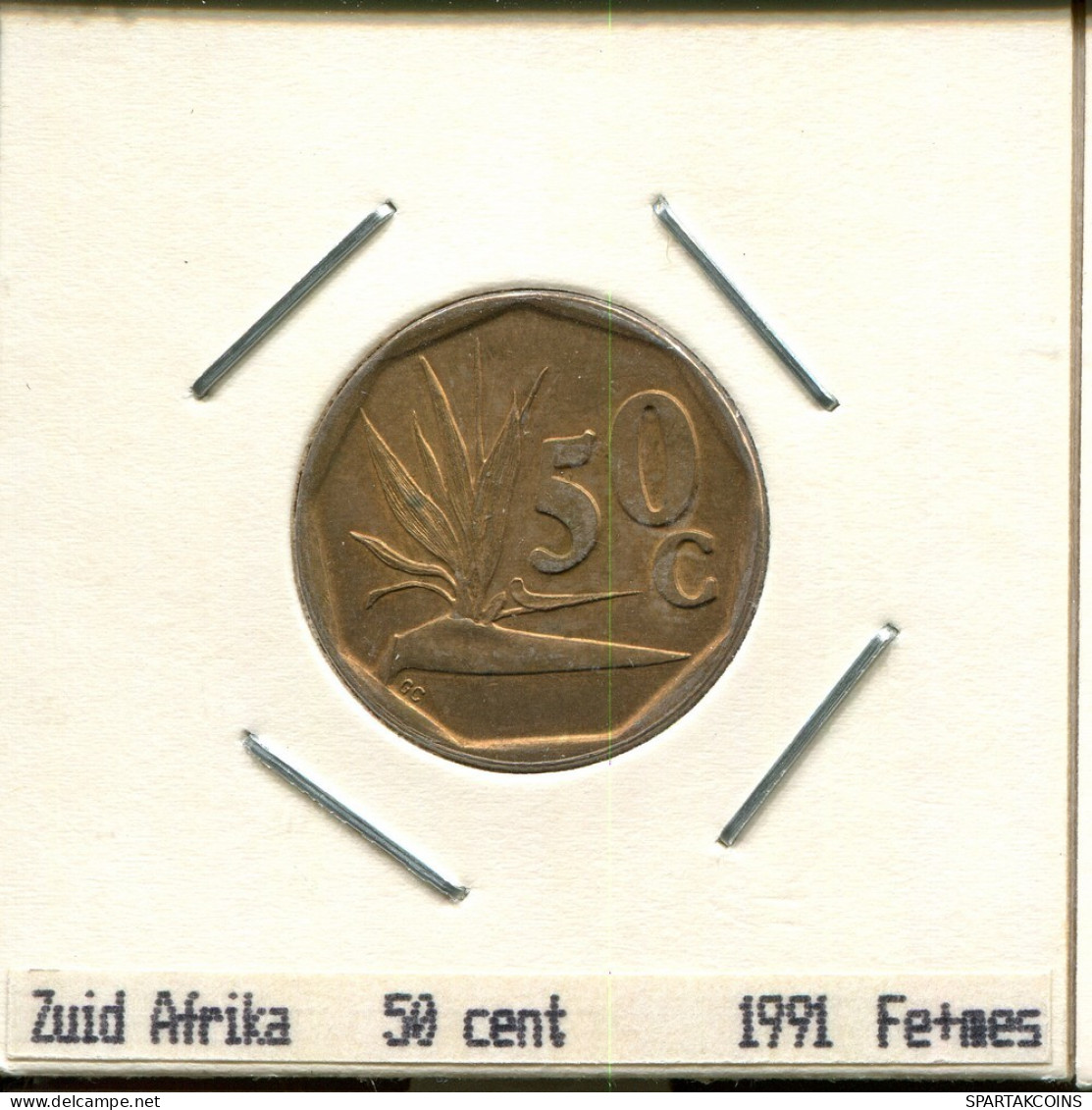 50 CENTS 1991 SOUTH AFRICA Coin #AS291.U.A - Sud Africa