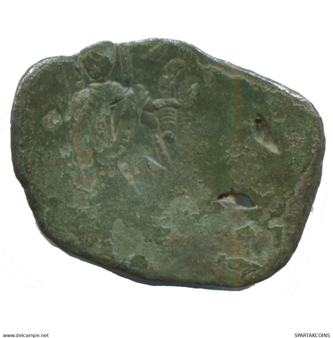 Auténtico Original Antiguo BYZANTINE IMPERIO Trachy Moneda 1.3g/21mm #AG614.4.E.A - Byzantium