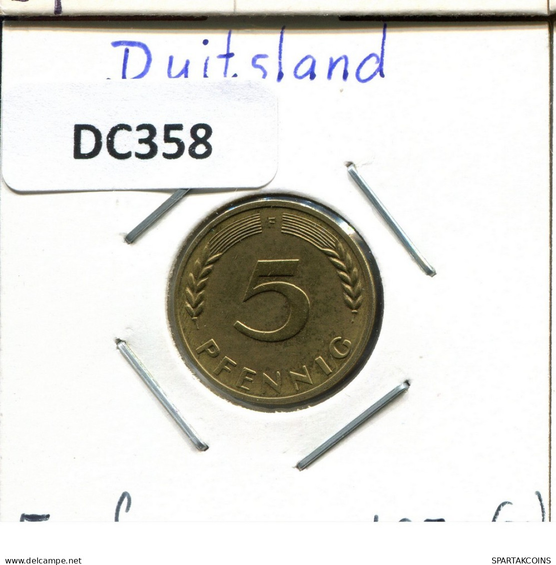 5 PFENNIG 1950 F WEST & UNIFIED GERMANY Coin #DC358.U.A - 5 Pfennig