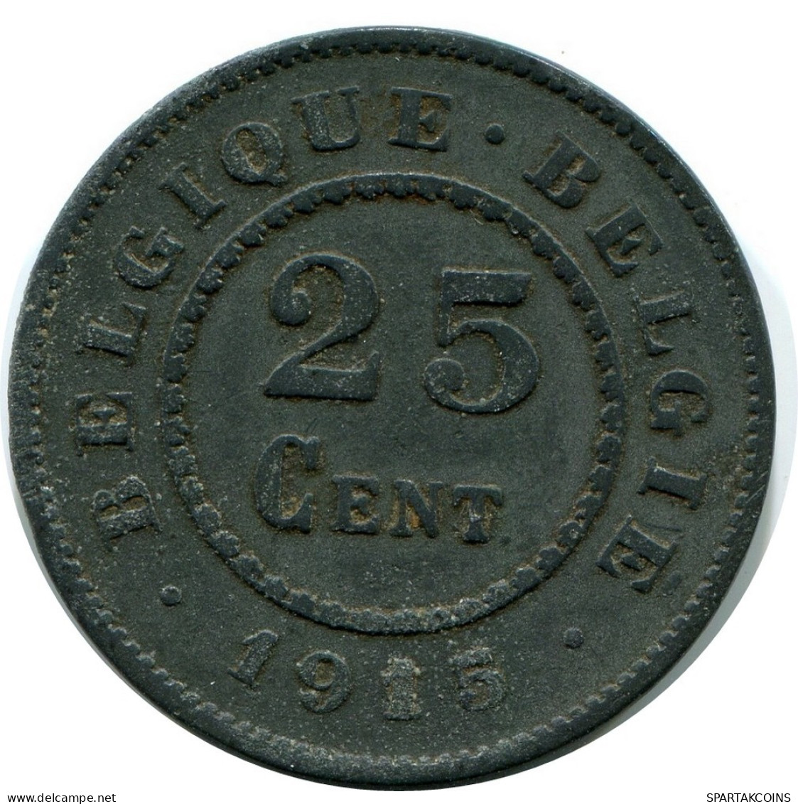 25 CENTIMES 1915 BELGIUM Coin #AX368.U.A - 25 Centimes