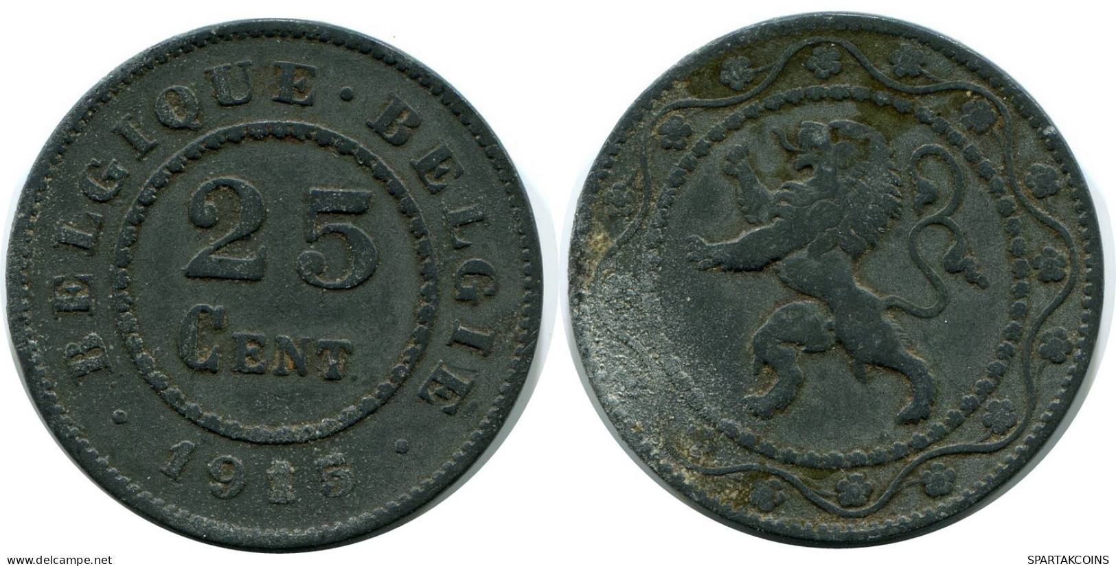 25 CENTIMES 1915 BELGIUM Coin #AX368.U.A - 25 Cent