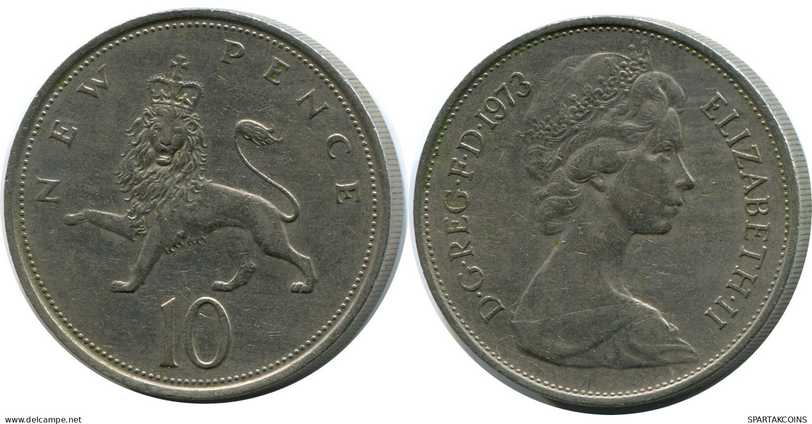10 NEW PENCE 1973 UK GROßBRITANNIEN GREAT BRITAIN Münze #AZ020.D.A - 10 Pence & 10 New Pence