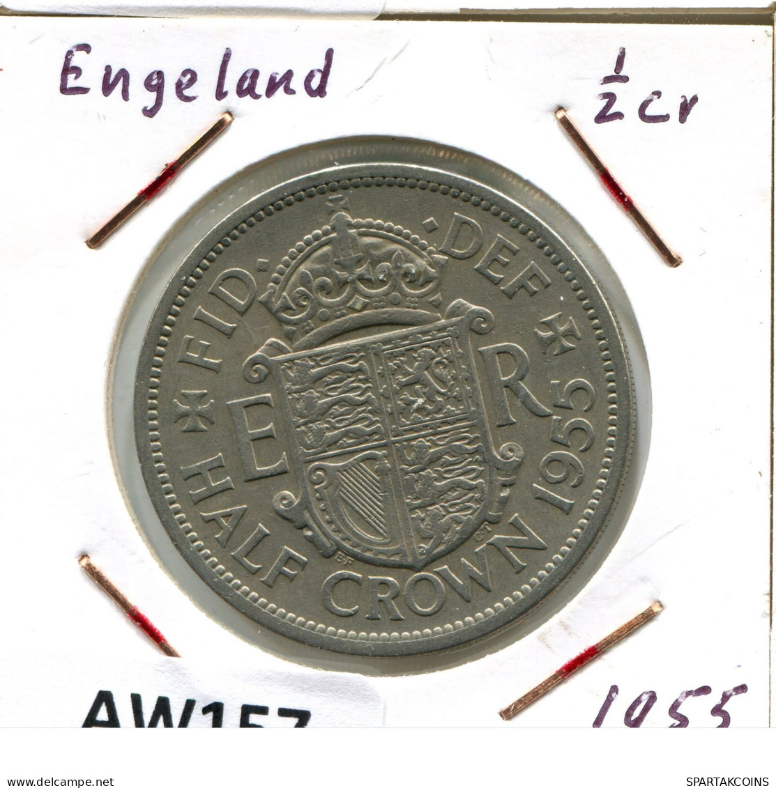 HALF CROWN 1955 UK GROßBRITANNIEN GREAT BRITAIN Münze #AW157.D.A - K. 1/2 Crown