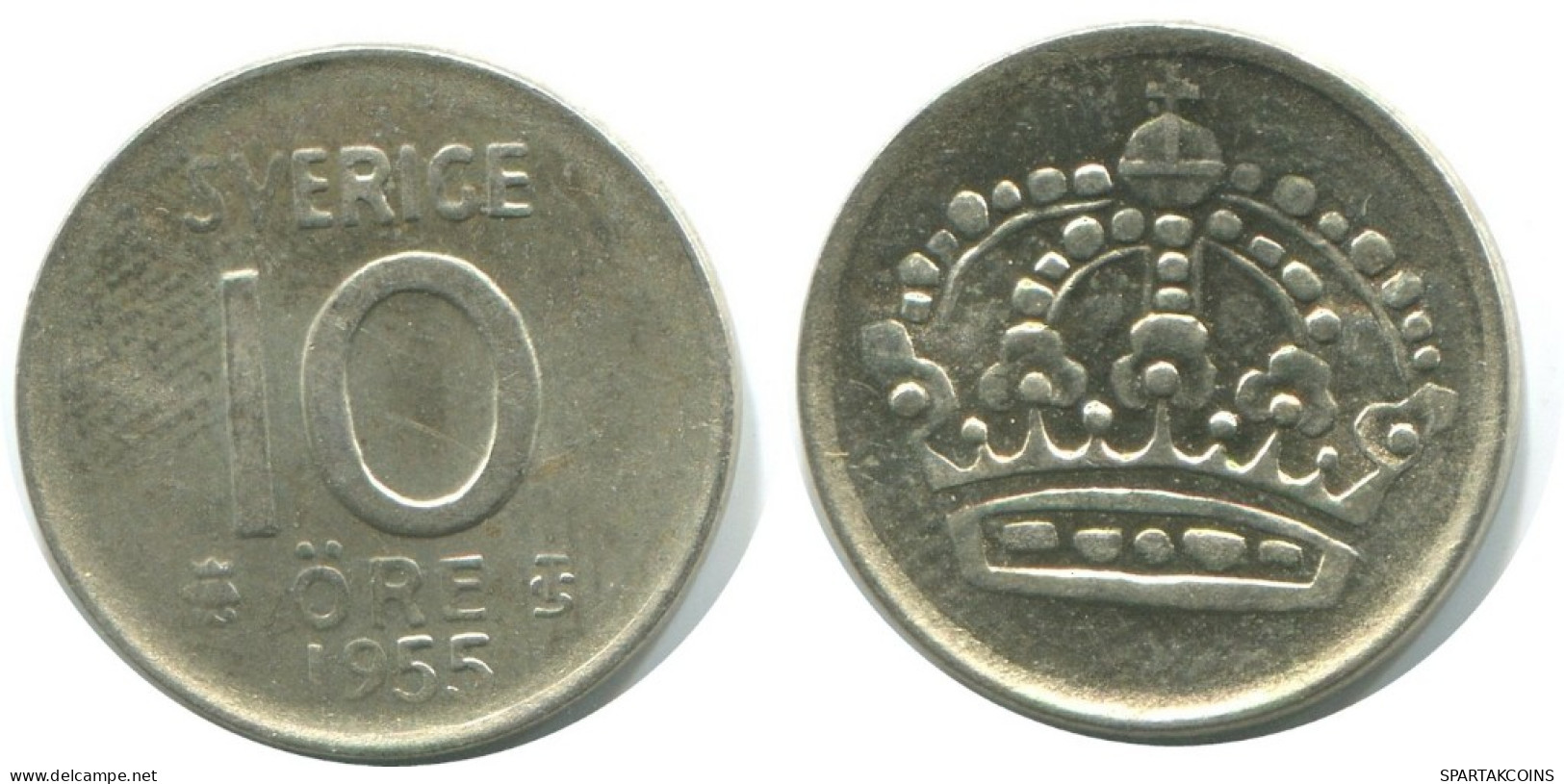 10 ORE 1955 SUECIA SWEDEN PLATA Moneda #AD044.2.E.A - Schweden