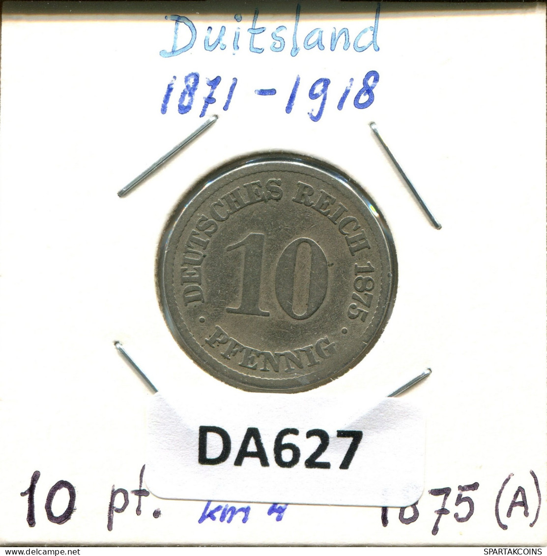 10 PFENNIG 1875 A ALEMANIA Moneda GERMANY #DA627.2.E.A - 10 Pfennig