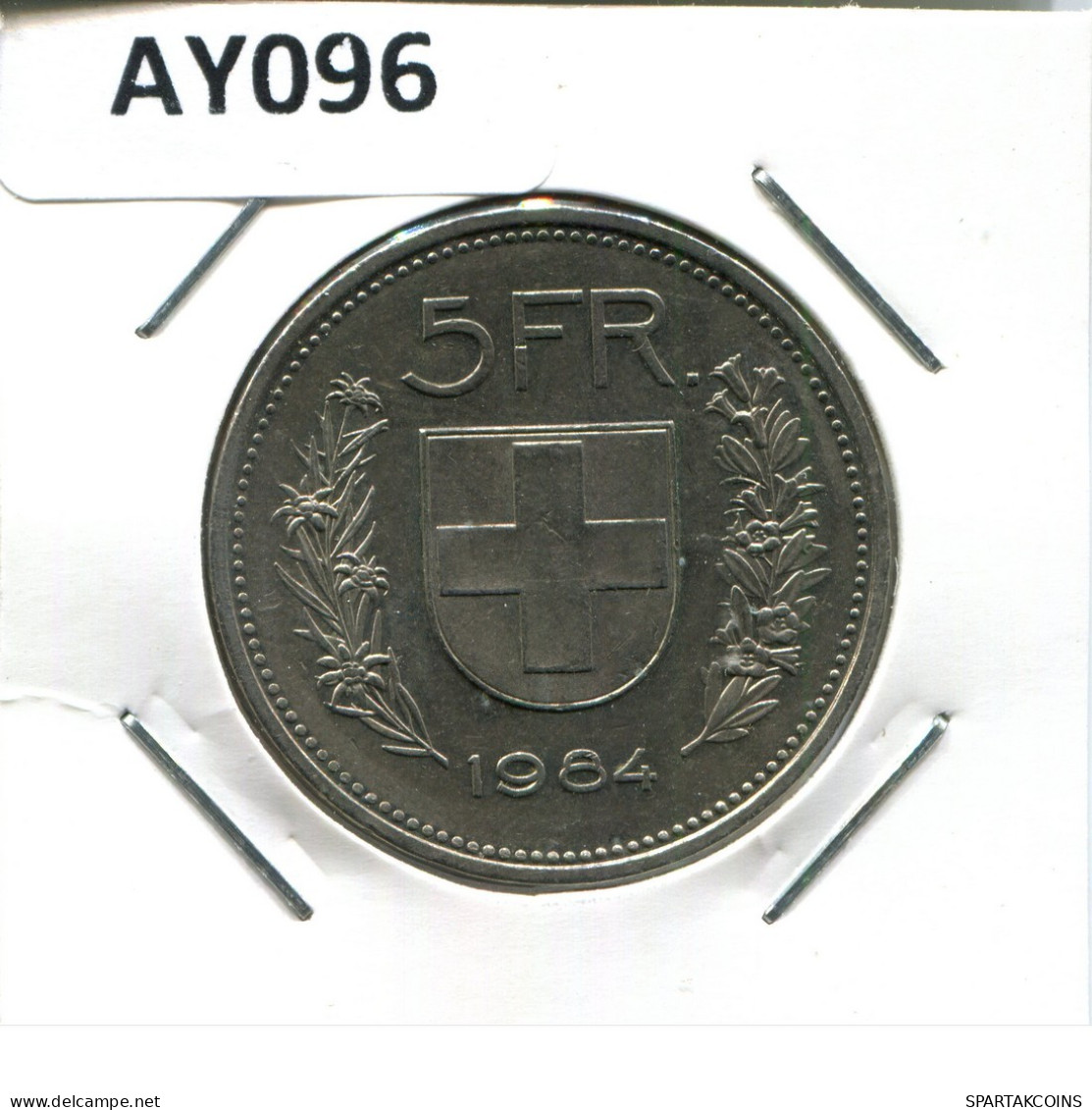 5 FRANCS 1984 SUIZA SWITZERLAND Moneda #AY096.3.E.A - Andere & Zonder Classificatie