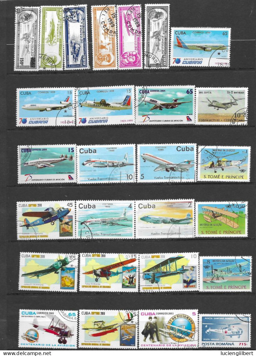 +140 TIMBRES  -  TRANSPORT - AVIONS - Flugzeuge