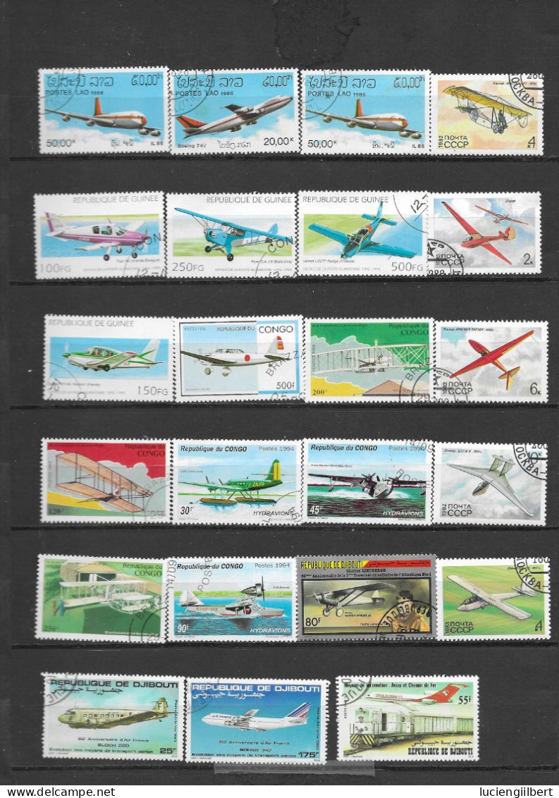 +140 TIMBRES  -  TRANSPORT - AVIONS - Avions