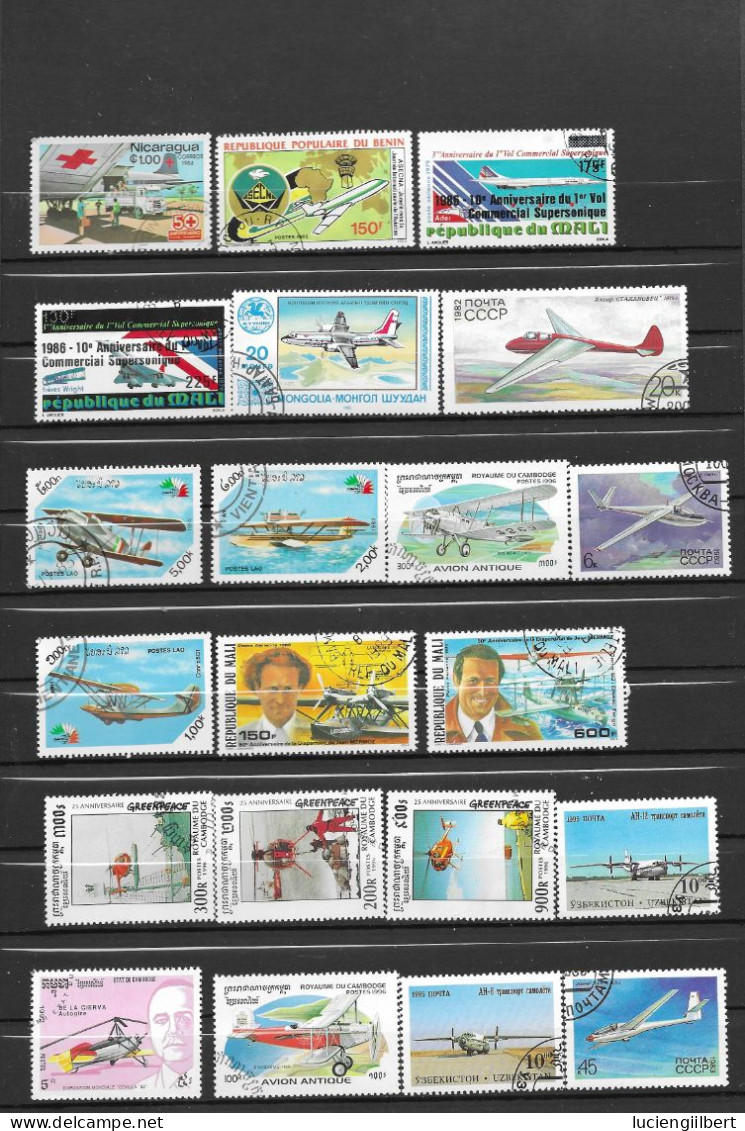 +140 TIMBRES  -  TRANSPORT - AVIONS - Flugzeuge