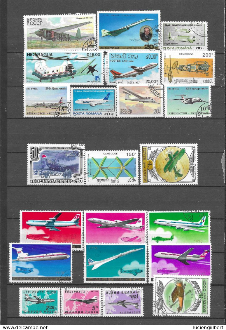 +140 TIMBRES  -  TRANSPORT - AVIONS - Flugzeuge