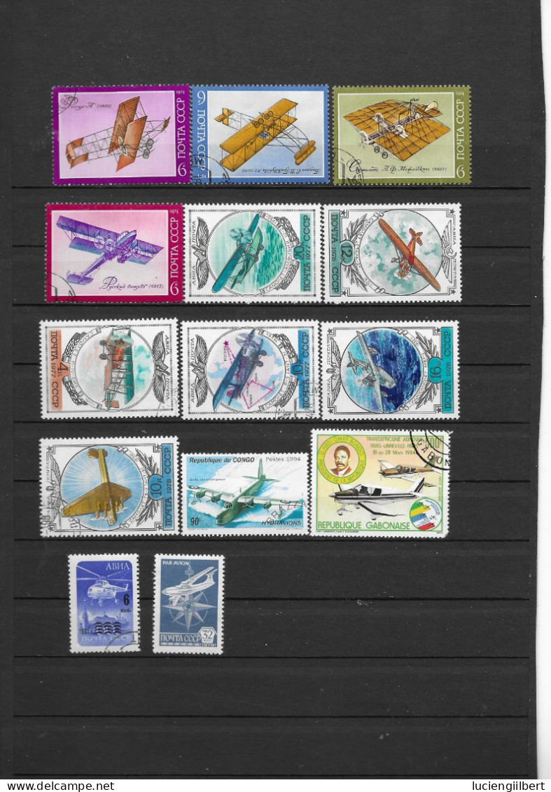 +140 TIMBRES  -  TRANSPORT - AVIONS