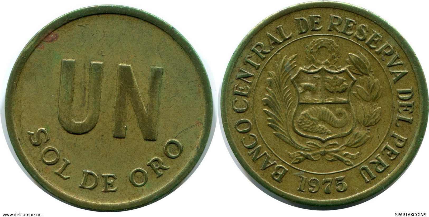 1 SOL 1975 PÉROU PERU Pièce #AZ080.F.A - Pérou