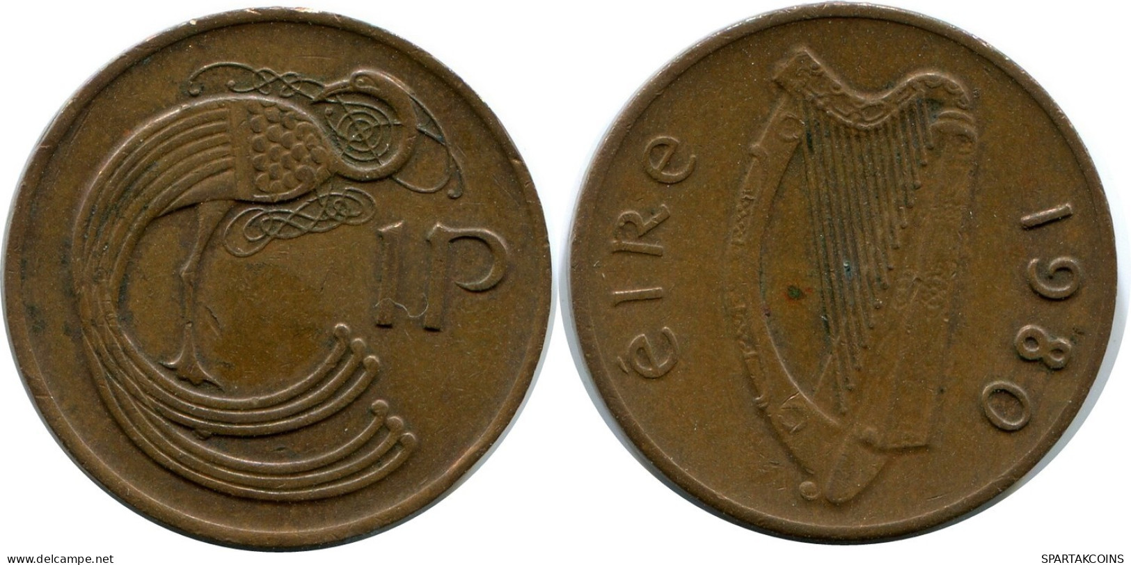 1 PENNY 1980 IRLAND IRELAND Münze #AY669.D.A - Irland