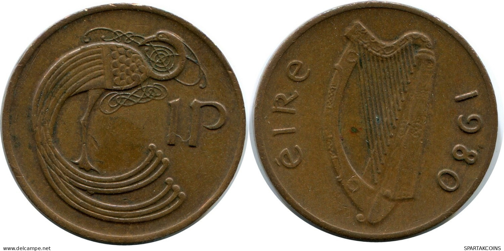 1 PENNY 1980 IRLAND IRELAND Münze #AY669.D.A - Irlande