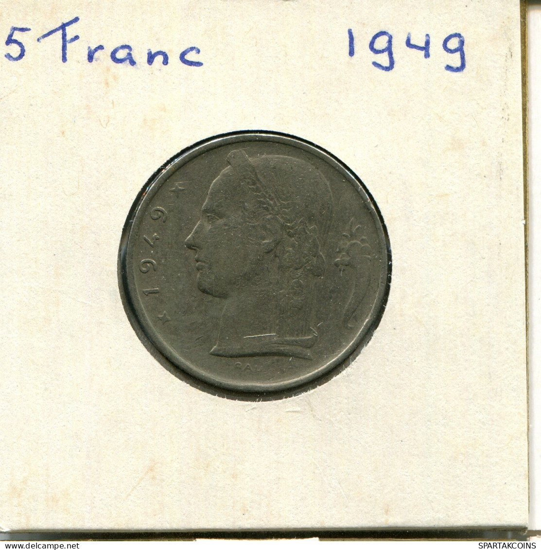 5 FRANCS 1949 DUTCH Text BELGIEN BELGIUM Münze #AW877.D.A - 5 Franc