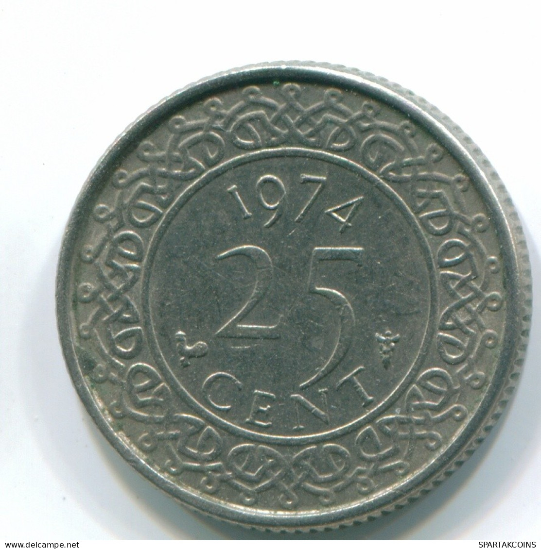 25 CENTS 1974 SURINAME NÉERLANDAIS NETHERLANDS Nickel Colonial Pièce #S11234.F.A - Suriname 1975 - ...