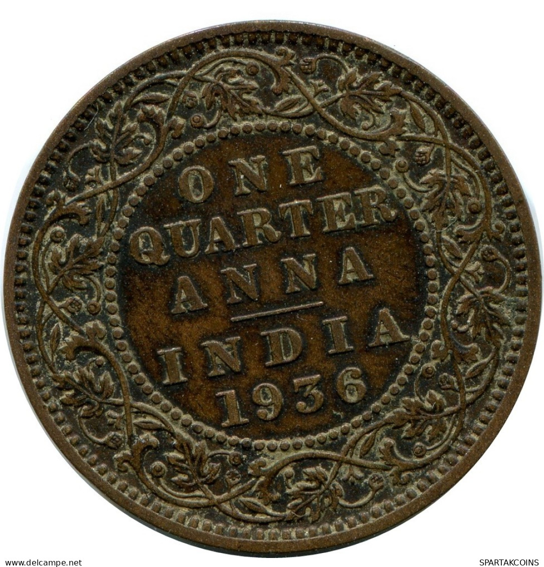 1/4 ANNA 1936 INDIEN INDIA-BRITISH Münze #AY961.D.A - Indien