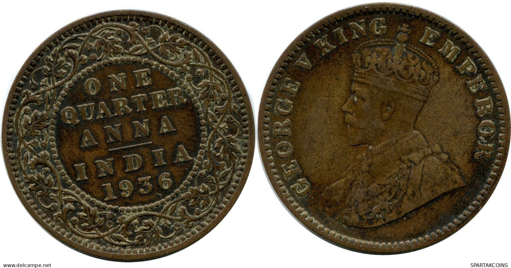1/4 ANNA 1936 INDIEN INDIA-BRITISH Münze #AY961.D.A - Indien