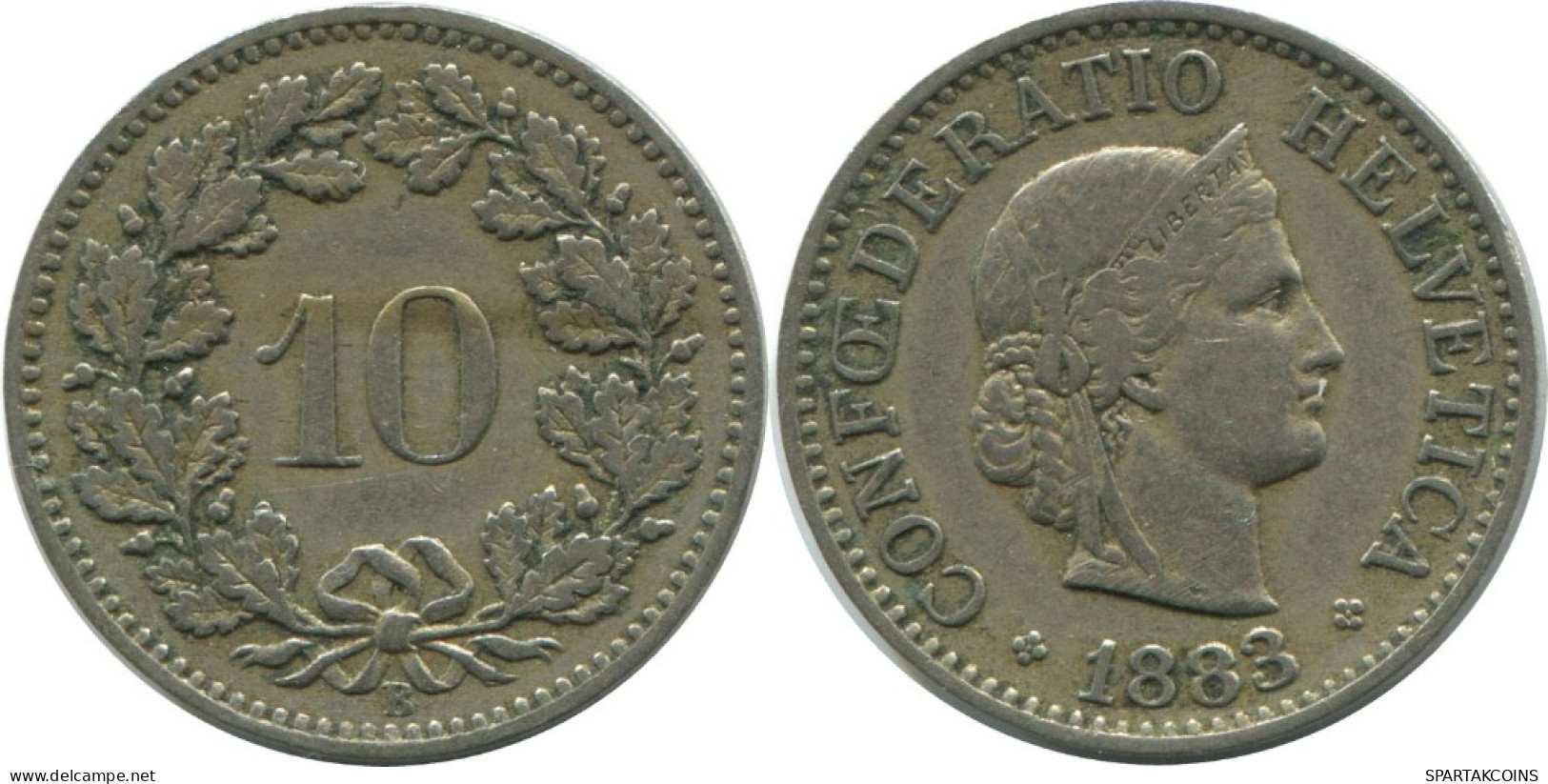 10 RAPPEN 1883 B SUIZA SWITZERLAND Moneda HELVETIA #AD942.2.E.A - Andere & Zonder Classificatie