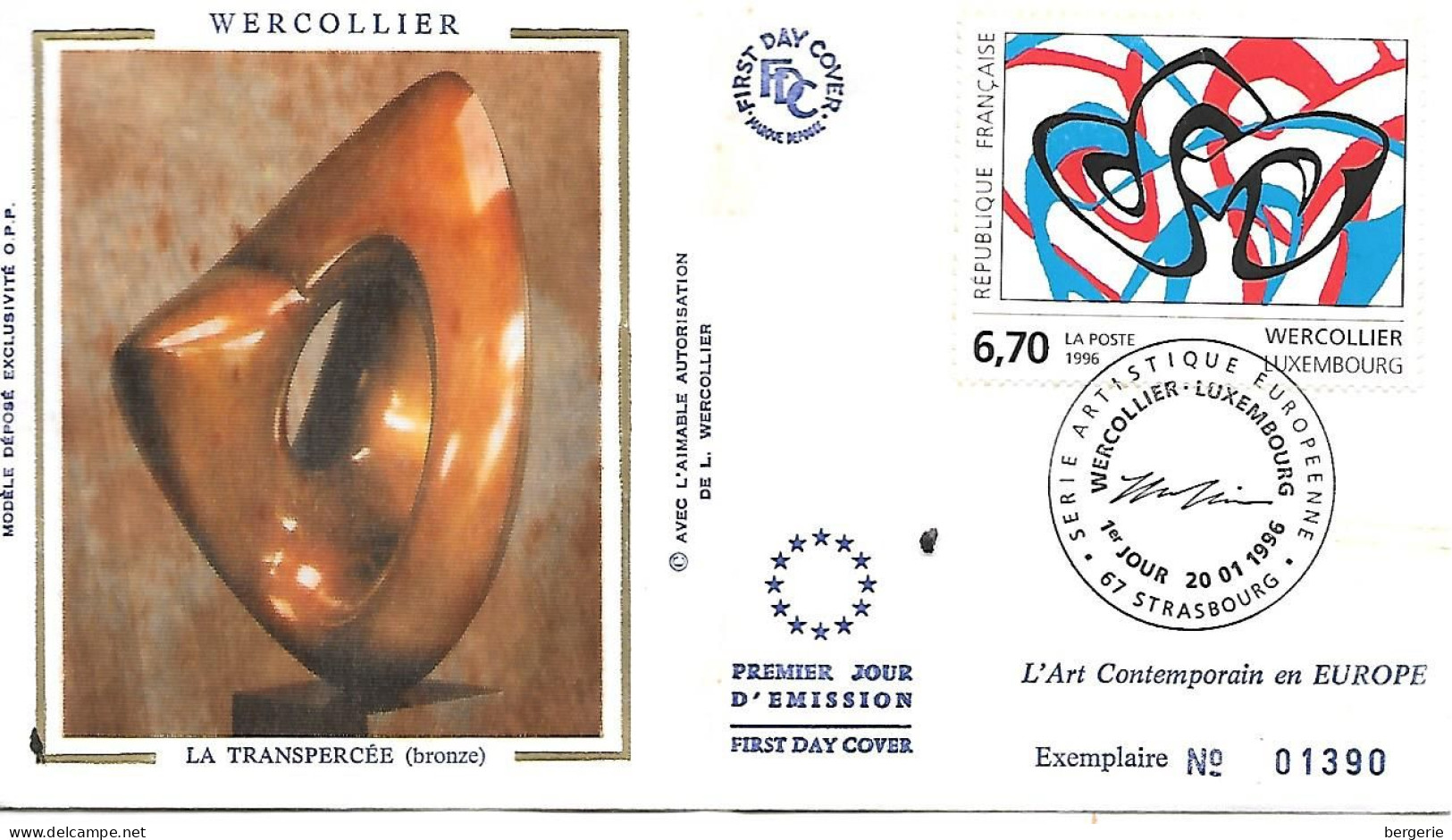 1er/ Jour   19996  -  Tableau De Wercollier - 1990-1999