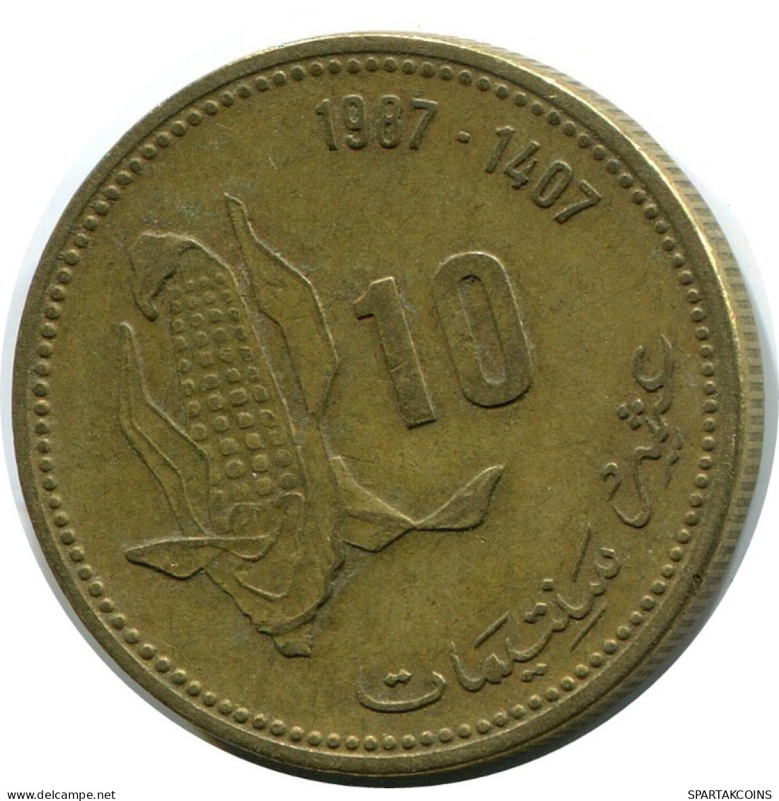 10 CENTIMES 1987 MARRUECOS MOROCCO Hassan II Moneda #AH840.E.A - Marruecos