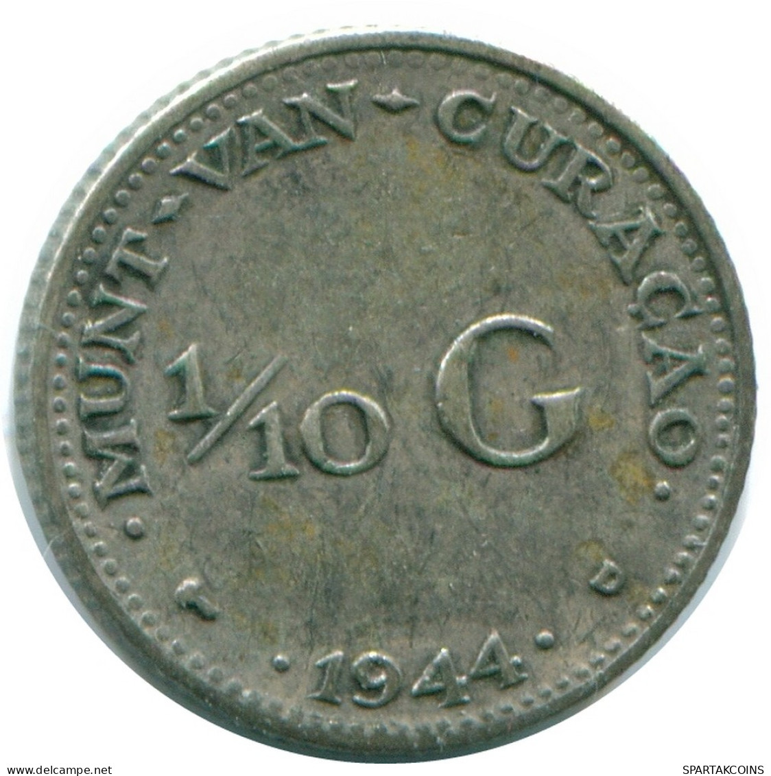 1/10 GULDEN 1944 CURACAO NÉERLANDAIS NETHERLANDS ARGENT Colonial Pièce #NL11818.3.F.A - Curacao