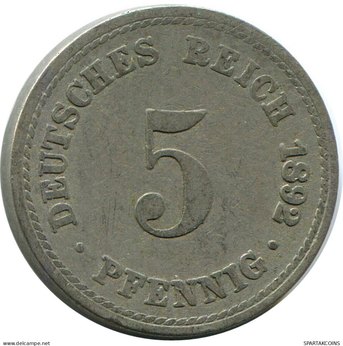 5 PFENNIG 1892 A ALEMANIA Moneda GERMANY #DB251.E.A - 5 Pfennig