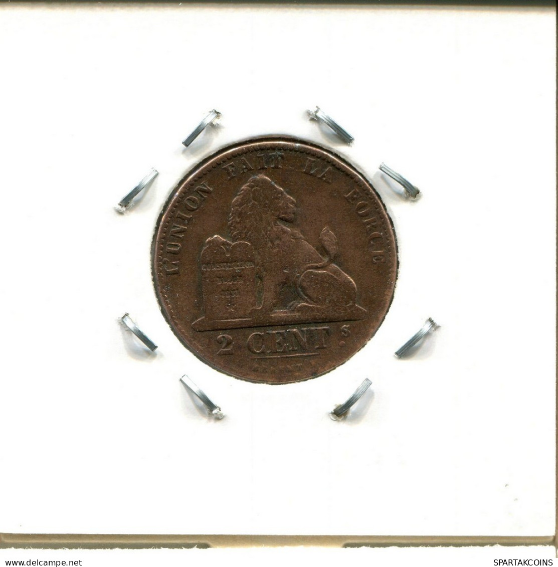 2 CENTIMES 1864 FRENCH Text BÉLGICA BELGIUM Moneda #BA221.E.A - 2 Centimes