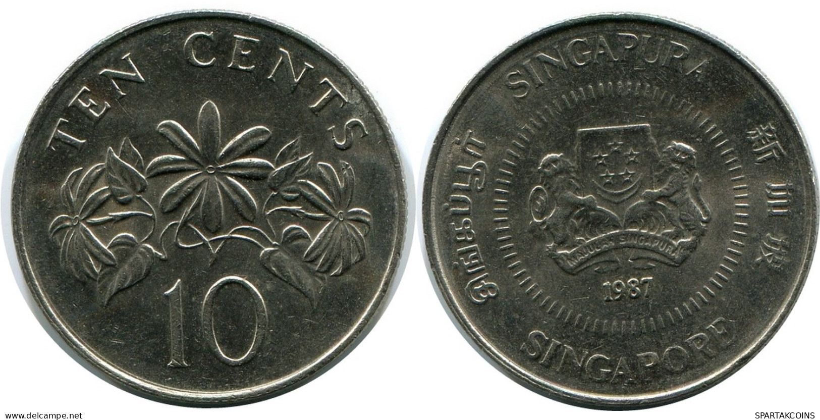 10 CENTS 1987 SINGAPUR SINGAPORE Münze #AR172.D.A - Singapur