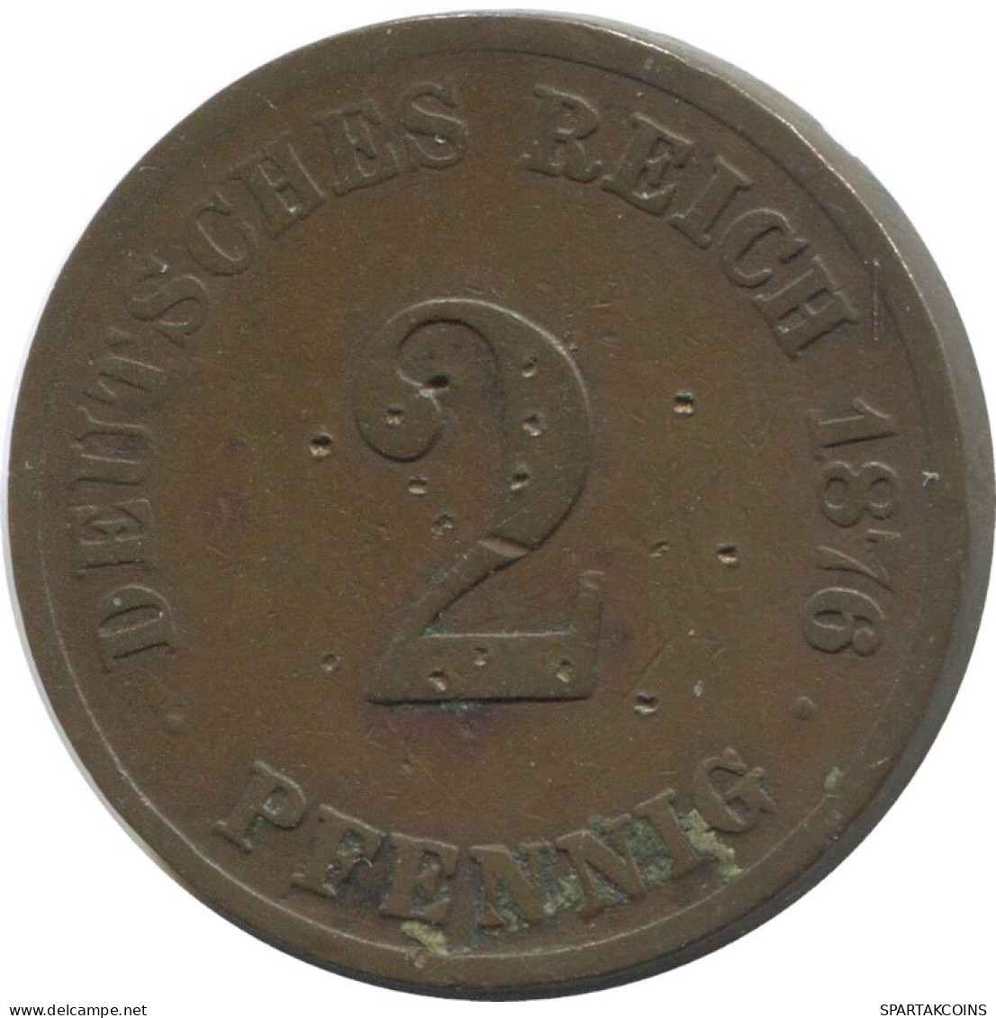 2 PFENNIG 1876 G DEUTSCHLAND Münze GERMANY #AE565.D.A - 2 Pfennig