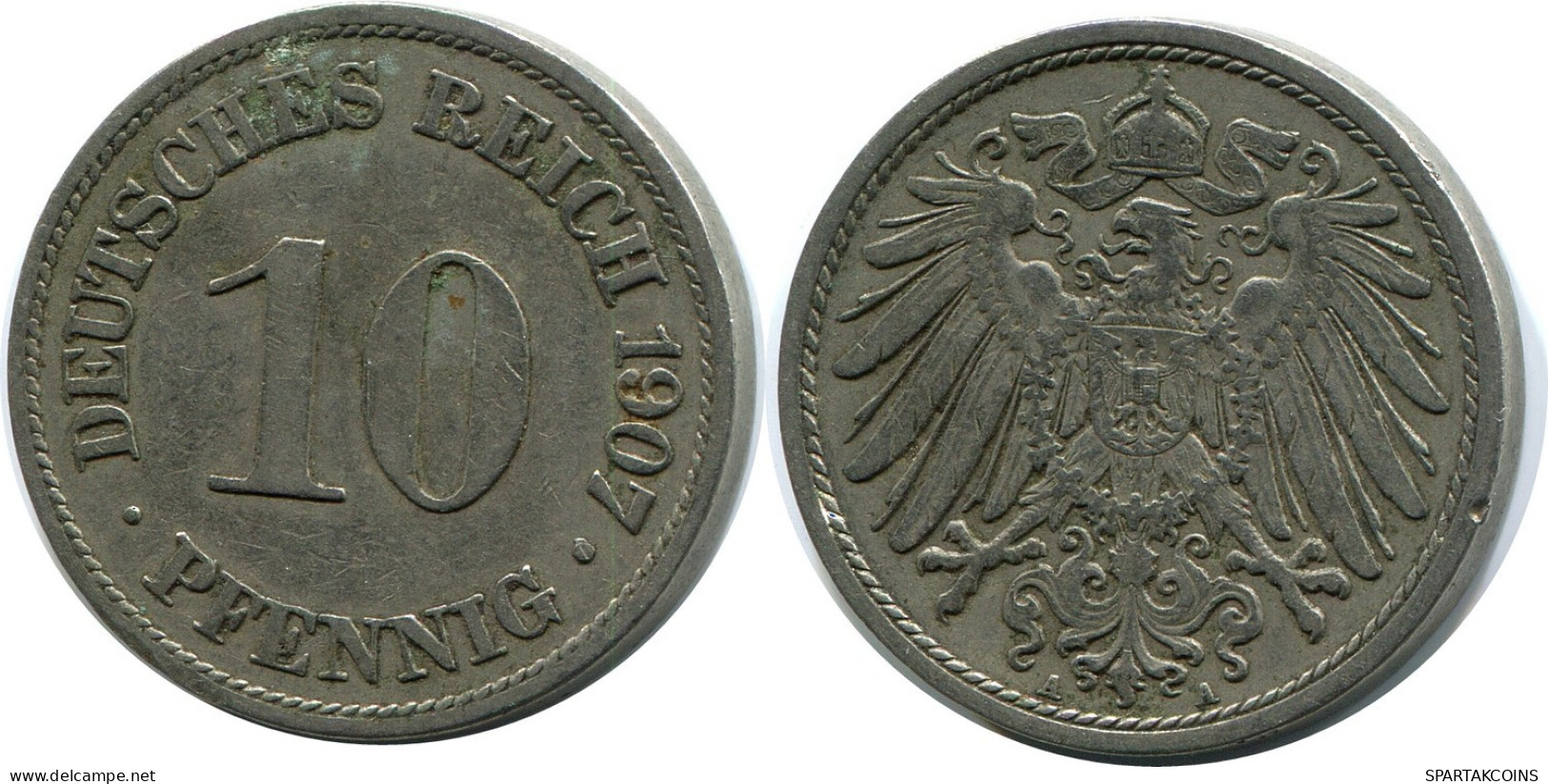 10 PFENNIG 1907 A ALEMANIA Moneda GERMANY #DB316.E.A - 10 Pfennig