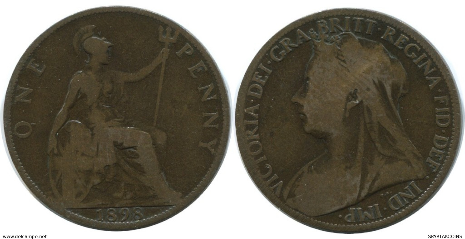 PENNY 1898 UK GRANDE-BRETAGNE GREAT BRITAIN Pièce #AG852.1.F.A - D. 1 Penny