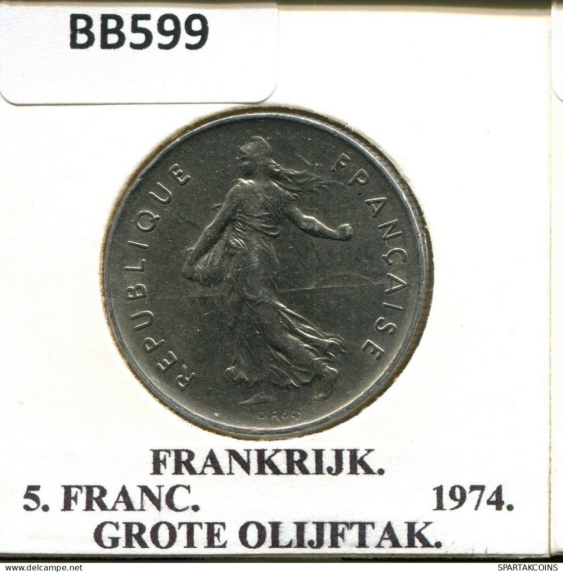 5 FRANCS 1974 FRANCIA FRANCE Moneda #BB599.E.A - 5 Francs