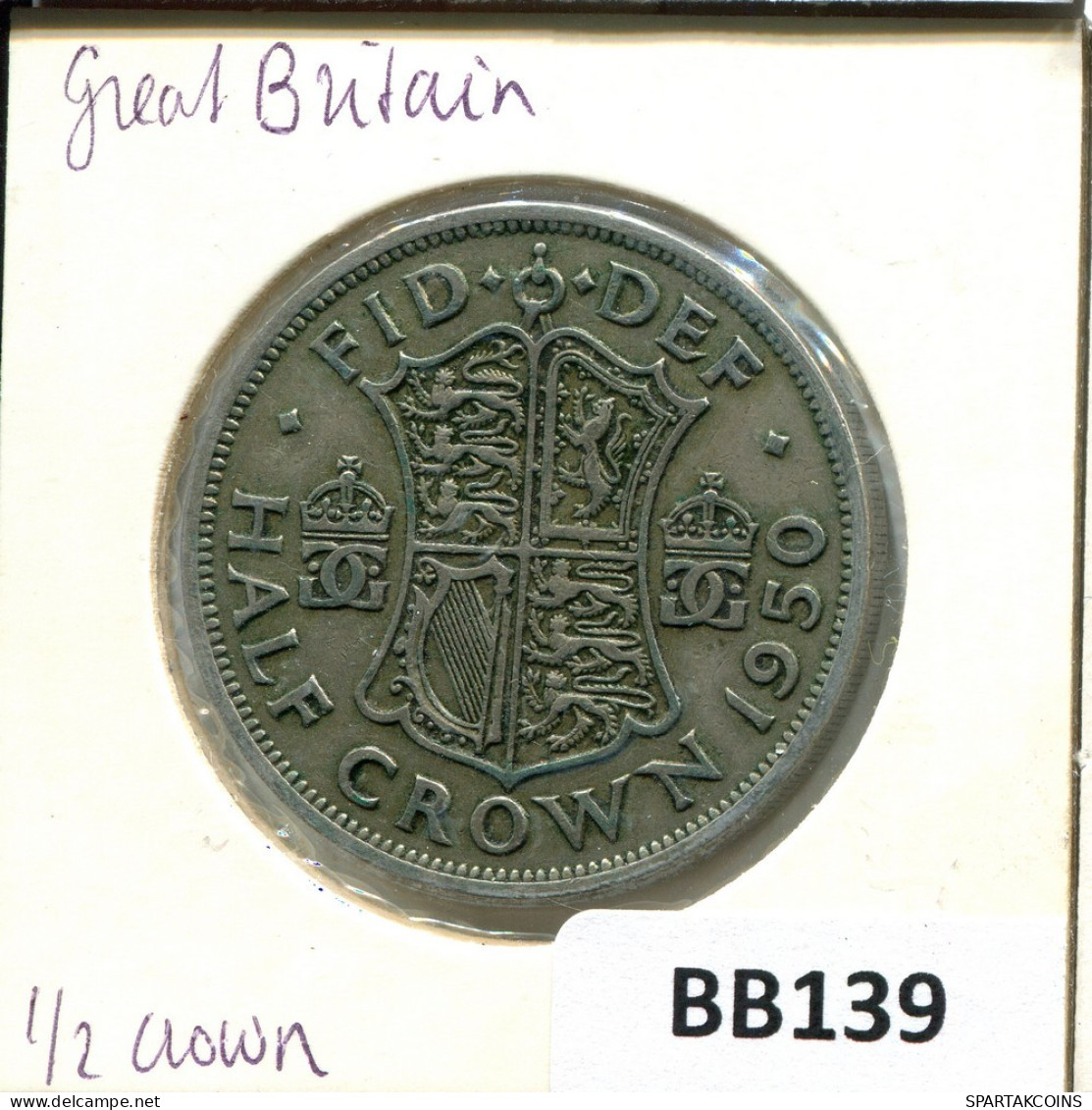 HALF CROWN 1950 UK GRANDE-BRETAGNE GREAT BRITAIN Pièce #BB139.F.A - K. 1/2 Crown