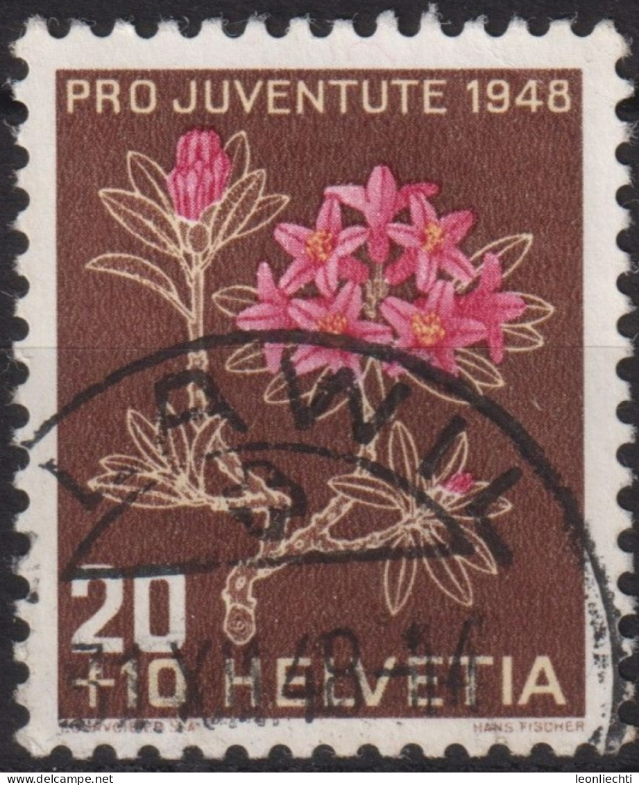 1948 Schweiz Pro Juventute ° Mi:CH 516, Yt:CH 469, Zum:CH J127, Alpenrose - Gebruikt