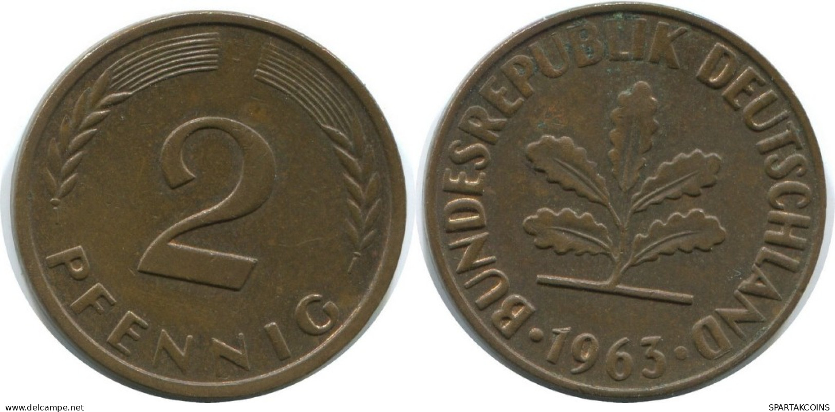 2 PFENNIG 1963 J BRD ALEMANIA Moneda GERMANY #AD862.9.E.A - 2 Pfennig
