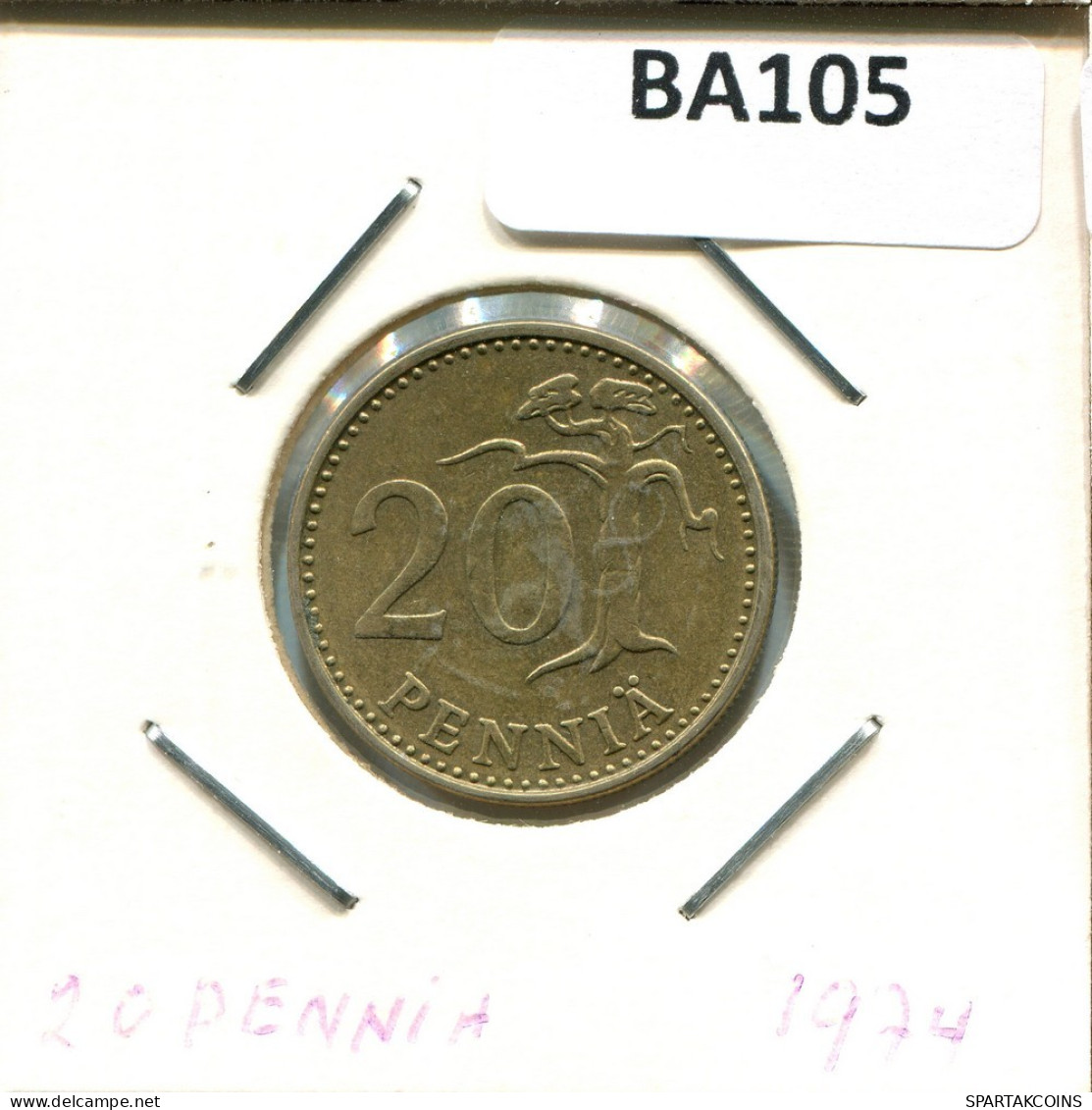 20 PENNIA 1974 FINLANDIA FINLAND Moneda #BA105.E.A - Finlandia