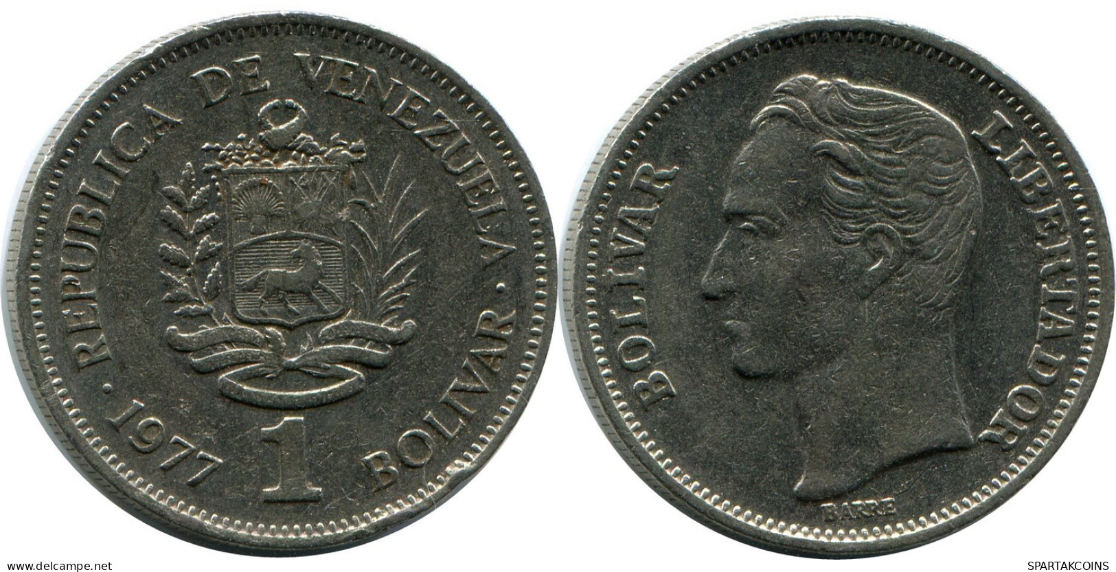 1 BOLIVAR 1977 VENEZUELA Moneda #AR924.E.A - Venezuela
