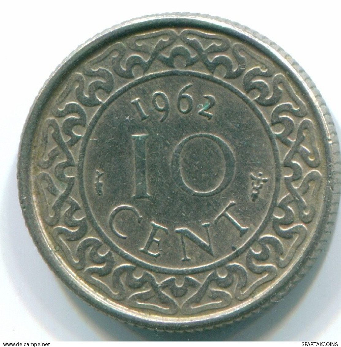 10 CENTS 1962 SURINAME NEERLANDÉS NETHERLANDS Nickel Colonial Moneda #S13178.E.A - Suriname 1975 - ...
