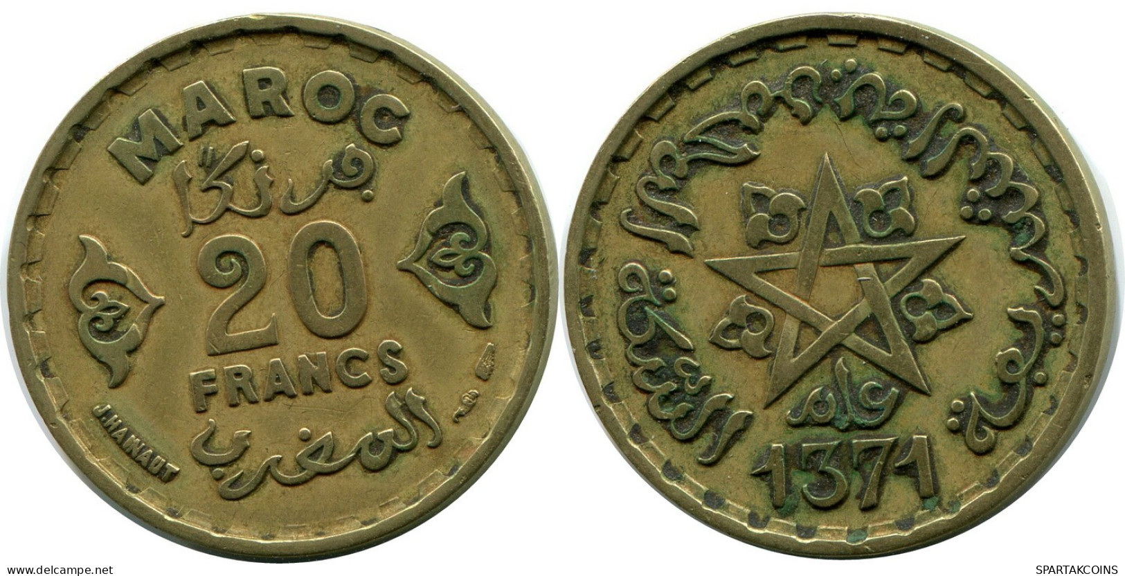10 FRANCS 1952 MOROCCO Coin #AP252.U.A - Marokko