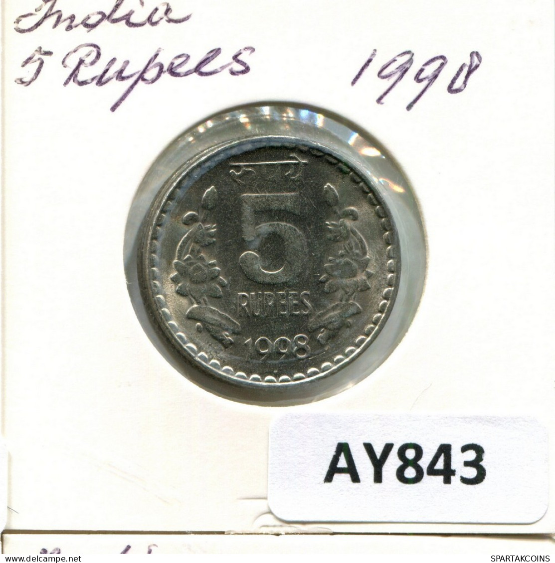 5 RUPEES 1998 INDIA Moneda #AY843.E.A - Indien