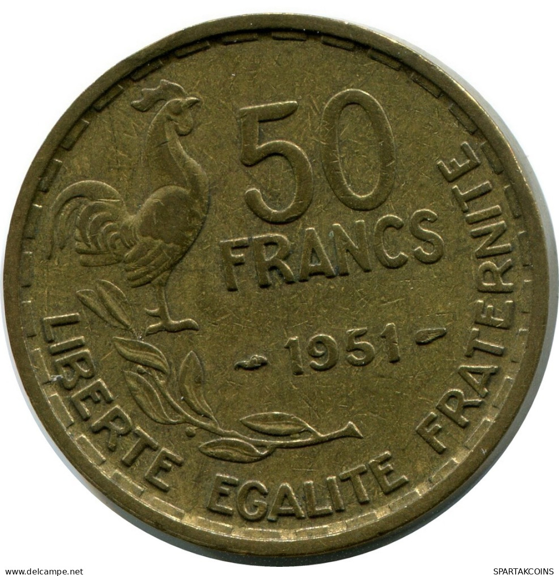 50 FRANCS 1951 FRANKREICH FRANCE Französisch Münze #AX879.D.A - 50 Francs