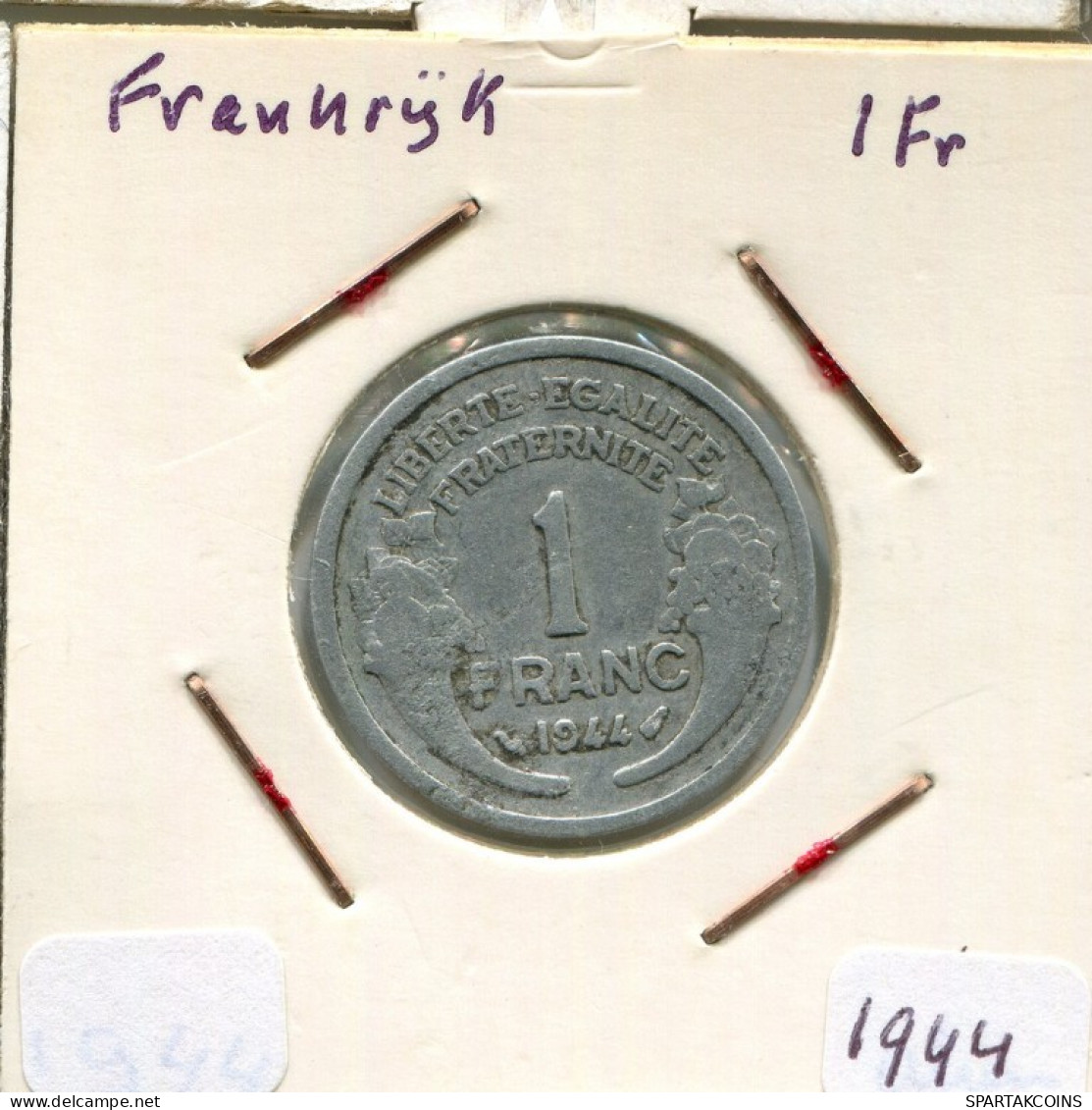 1 FRANC 1944 FRANCIA FRANCE Moneda #AM542.E.A - 1 Franc