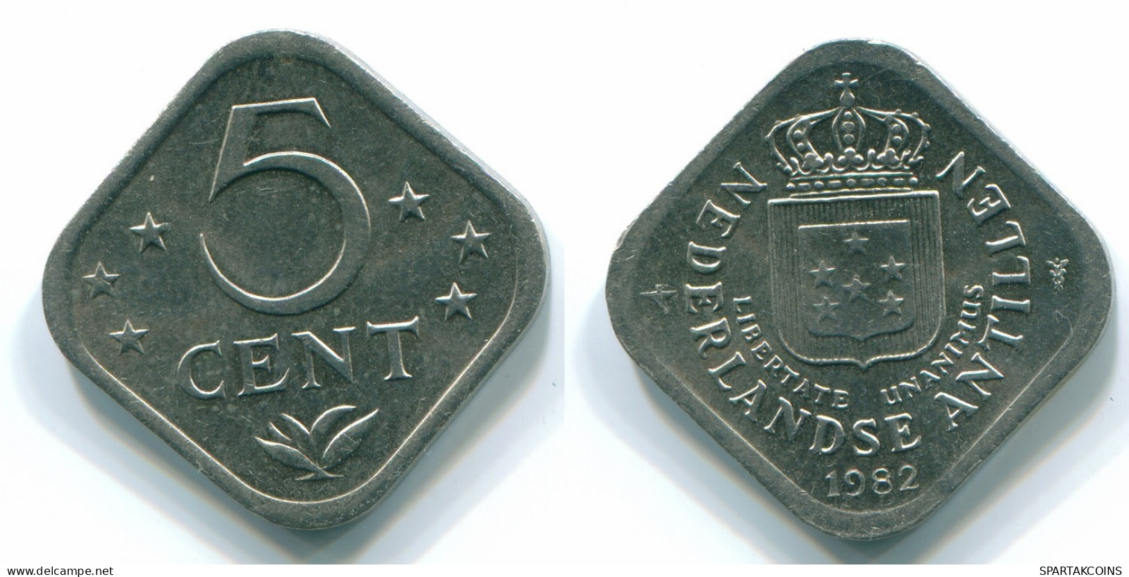 5 CENTS 1982 ANTILLES NÉERLANDAISES Nickel Colonial Pièce #S12350.F.A - Nederlandse Antillen