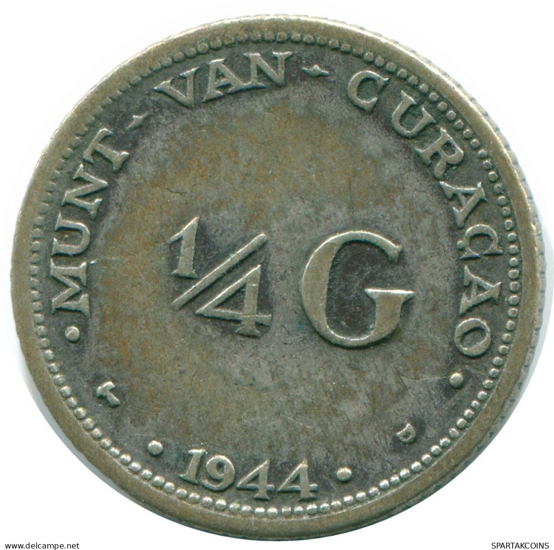 1/4 GULDEN 1944 CURACAO NIEDERLANDE SILBER Koloniale Münze #NL10703.4.D.A - Curaçao