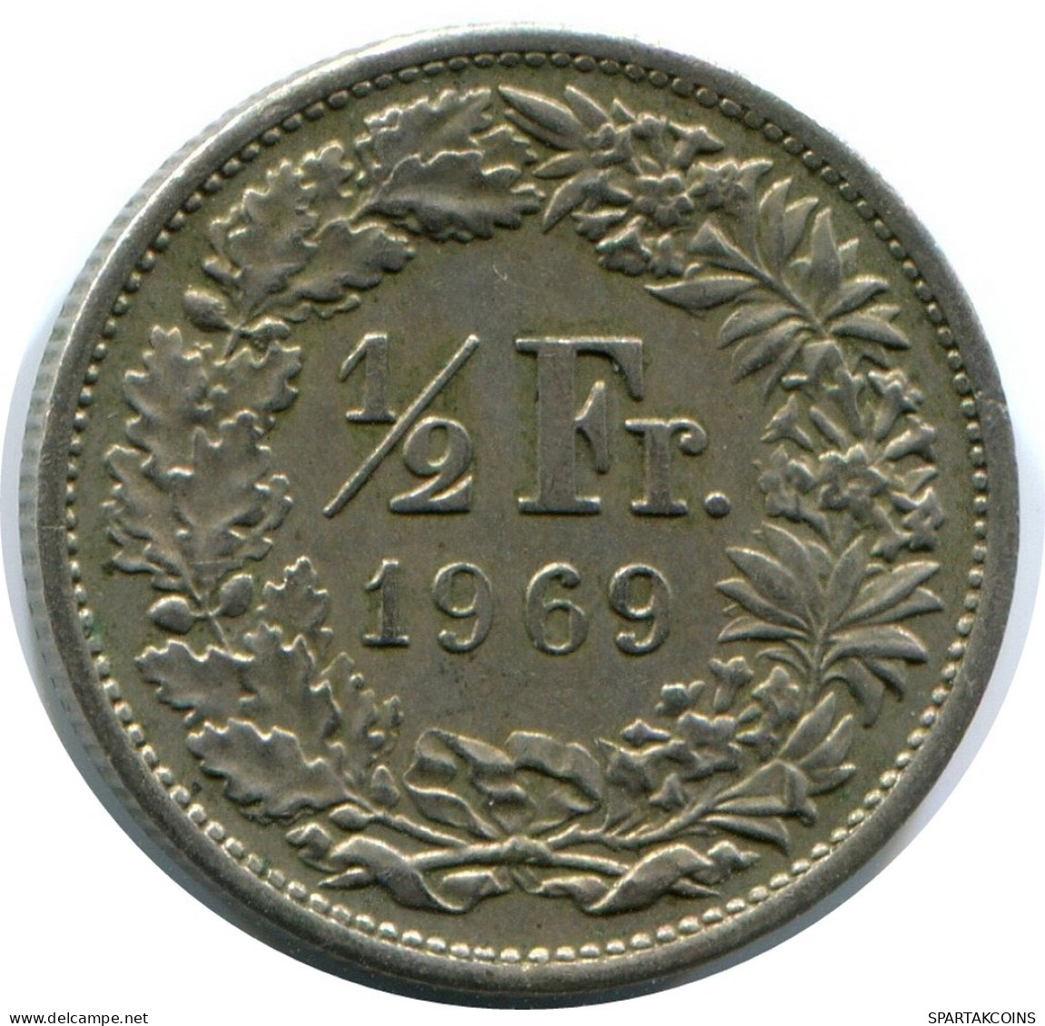 1/2 FRANC 1969 SUIZA SWITZERLAND Moneda #AZ143.E.A - Autres & Non Classés